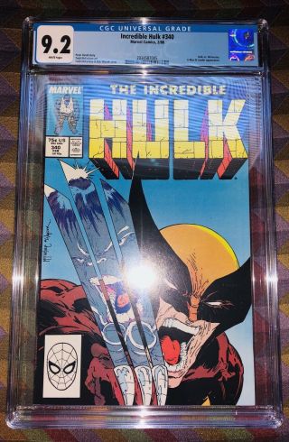 Incredible Hulk 340 Cgc 9.  2 White Pages Classic Wolverine Hulk Photo Bomb Cover