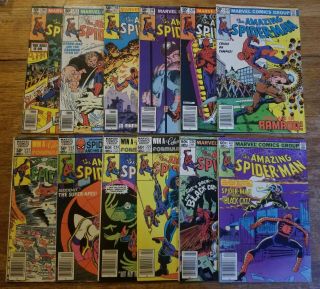 1981 The Spider - Man 12 Comic Run By Marvel Comics Group 216 - 227