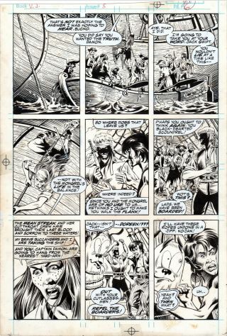 Video Jack 5 Two Pages Alan Weiss Pirate Action Comic Art Nr 1987