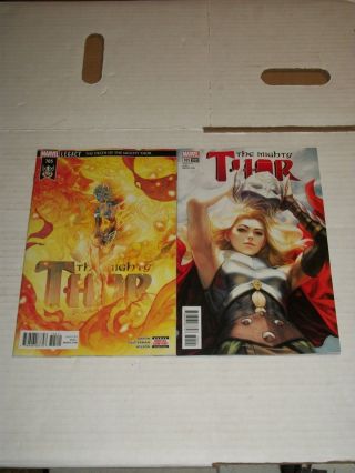 Marvel Mighty Thor 705 Regular Cover And Artgerm Variant Set Nm/mint