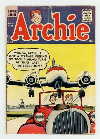 Archie 92 1958 Gd,  2.  5