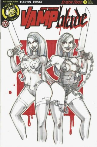 Vampblade Season 3 Issue 1 Blank Variant Jason Martin Art Sketch Cover