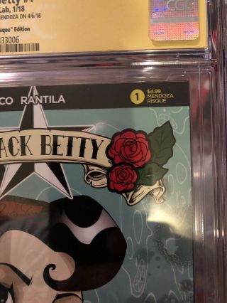 Black Betty 1 Nude Cover Signed By Dan Mendoza,  Zombie Tramp Creator CGC 9.  8 5