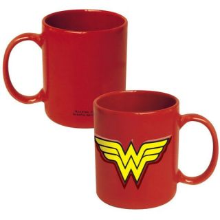 Dc Comics Wonder Woman Embossed Ww Chest Logo Red 20 Oz Ceramic Coffee Mug