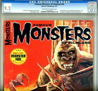 Famous Monsters Of Filmland 44 Cgc Graded 9.  2 - Adkins Cover - King Kong Cover