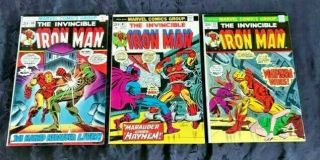 Sharp 1973 Marvel Invincible Iron Man 3 Comic Book 60 61 62 1st Vicki Snow