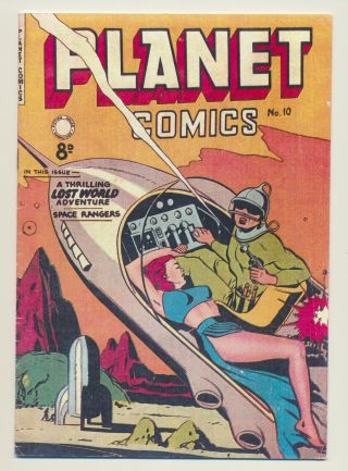 Planet Comics No.  10 B&w Australian Reprint 1950s? Lost World,  Fiction House