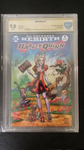 2016 Dc Comics Harley Quinn Rebirth 1.  Signed By Amanda Conner Cbcs Graded 9.  8