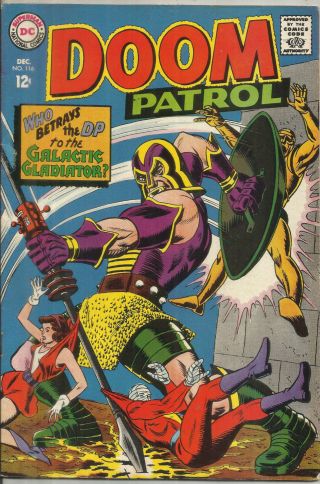 Doom Patrol 116 Dc Comic 1967 Fn,  The Galactic Gladiator