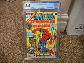 Giant Size Spiderman 4 Cgc 8.  5 Marvel 1975 3rd Punisher 1st Moses Magnum