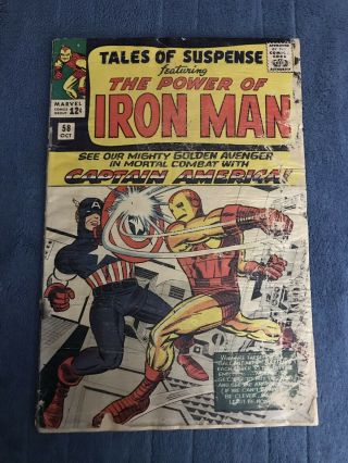 Tales Of Suspense 58 Iron Man / Captain America Marvel Comics Silver Age Lg
