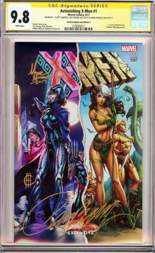 Astonishing X - Men 1 Variant Cgc 9.  8 Ss Signed X3 Campbell,  Cheung,  Morales