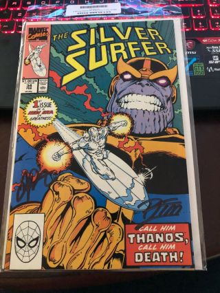 Silver Surfer 34 (rebirth Of Thanos) - - 2x Signed By Starlin And Lim Thanos Mcu