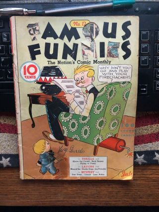 Famous Funnies 12 July 1935 Platinum Age Comic Book Buck Rogers Joe Palooka