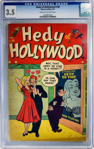 Hedy Of Hollywood 48 Cgc 3.  5 Gga - Only Two On Census 1952 Atlas