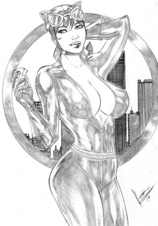 Catwoman (09 " X12 ") By Leo - Ed Benes Studio