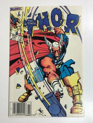 The Mighty Thor 337 Nm.  1st Appearance Beta Ray Bill Comic Newsstand Variant