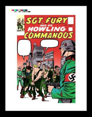 Jack Kirby Sgt Fury And His Howling Commandos 2 Rare Production Art Cover