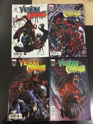 Marvel Mexico Venom Vs Carnage 1 - 4 Set Complete Series 1st Toxin Spider - Man