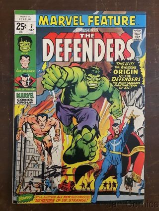 Marvel Feature 1 Origin 1st App Of The Defenders Signed Neal Adams