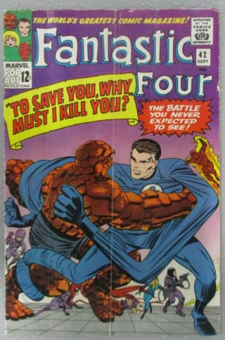 Fantastic Four 42 Vg/g Stan Lee Jack Kirby The Thing Silver Age 1965 Marvel