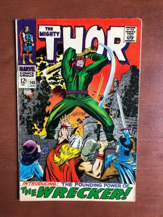 Thor 148 (1968) 7.  0 Fn Marvel Key Issue Silver Age 1st Wrecker App Black Bolt
