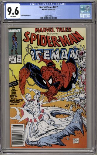 Marvel Tales 227 Cgc 9.  6 Nm,  White Pages Mcfarlane Iceman Rare 1 Of 3 Only 2 9.  8