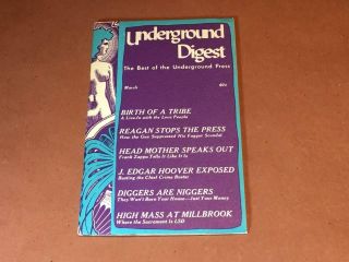 1967 Underground Digest Vol.  1 No.  2 Grimshaw Cover,  Crumb Comix,  Bukowski,  Zappa