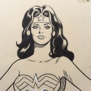 Vintage Art Wonder Woman 1985 By Romeo Tanghal Ink Drawing Dc Comics