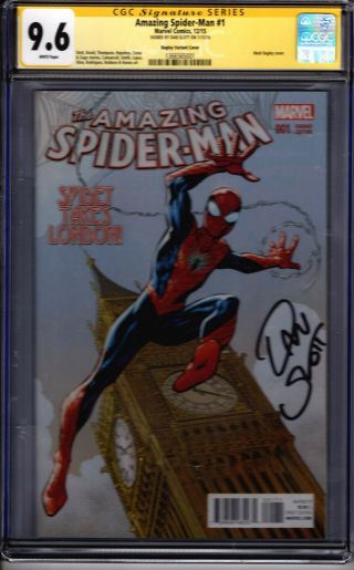 Spider - Man 1 Bagley Variant Cover Cgc Ss 9.  6 Signed By Dan Slott