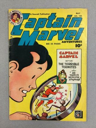 Captain Marvel Adventures 108,  Vg (4.  0),  1950 Fawcett,  " The Terrible Termite "