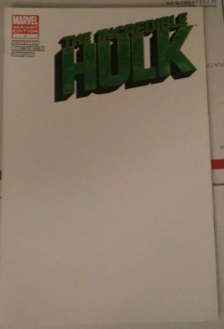 The Incredible Hulk 1 Blank Variant Cover Htf Rare