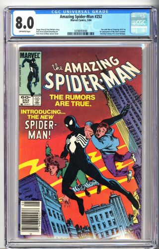 Spider - Man 252 Cgc 8.  0 Newsstand 1st Black Costume