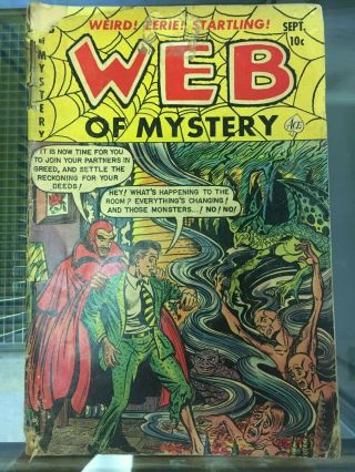 Web Of Mystery Comics 13 Ace Pre - Code Horror Devil Rare 50 