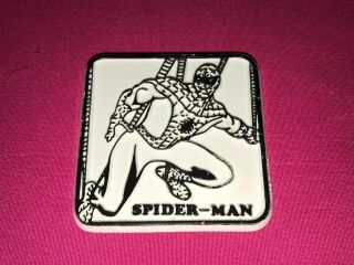 Vintage 1975 Marvel Comics Spider - Man Plastic Charm Magnet? Button?