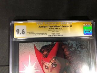 Avengers the Children ' s Crusade 3 Variant CGC SS 9.  6 Signed by Arthur Adams 2