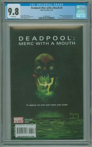 Deadpool Merc With A Mouth 6 Cgc 9.  8 Nm/mt Alien Movie Poster Homage 2010
