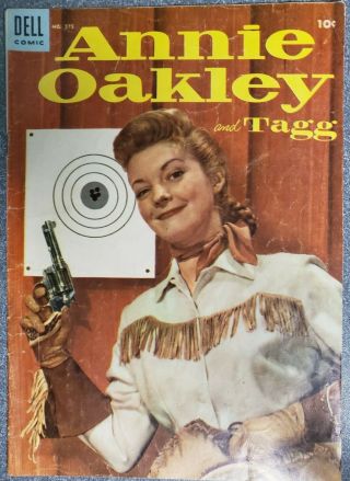 Rare 4 Color Annie Oakley & Tagg 1954 Photo Cover Dell Comics