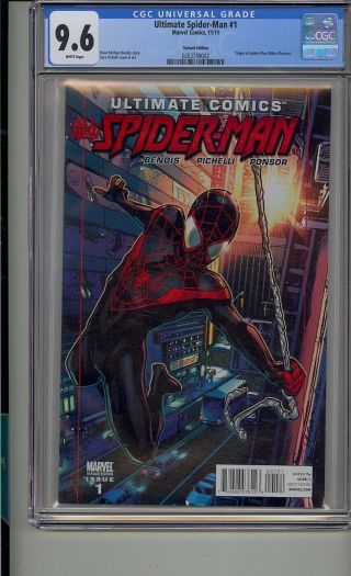 Ultimate Comics All Spider - Man 1 Cgc 9.  6 Variant Edition Miles Morales