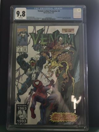 Venom: Lethal Protector 4 Cgc 9.  8 (white Pages) 1st App Of Scream & Riot Sweet