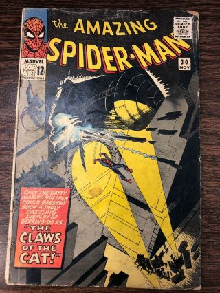 The Spider - Man 30 Marvel 1965 1st Appearance Of Cat Burgler Affordable