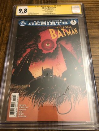All Star Batman 1 Shalvey Variant Cover Cgc Ss 9.  8 Signed Scott Snyder