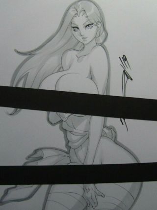 Psylocke X - Men Ninja Girl Sexy Busty Sketch Pinup - Daikon Art