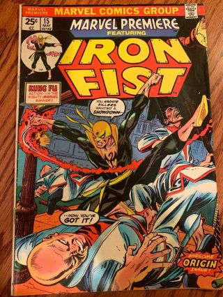Marvel Premiere 15 First Appearance Of Iron Fist With Mvs (may 1974,  Marvel)