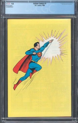 1988 ACTION COMICS 1 REPRINT CGC 9.  8 RARE DIRECT SALES EDITION VERY RARE ISSUE 2