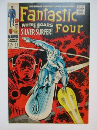 Fantastic Four 72 (1968) Silver Surfer Cover Vg/fn 5.  0