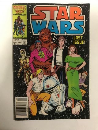 Star Wars 107,  Last Issue,  Marvel 1986 F/vf Low Distribution