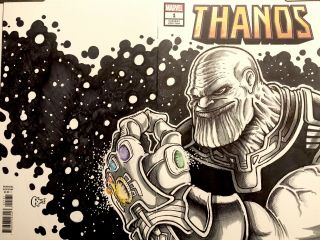 Comic Art Sketch Cover - Thanos By Dave Myers