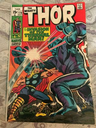 Thor 170 Jack Kirby,  Stan Lee,  1969,  Thermal Man,  Thunder God