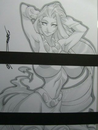 Starfire Titans Girl Sexy Busty Sketch Pinup - Daikon Art